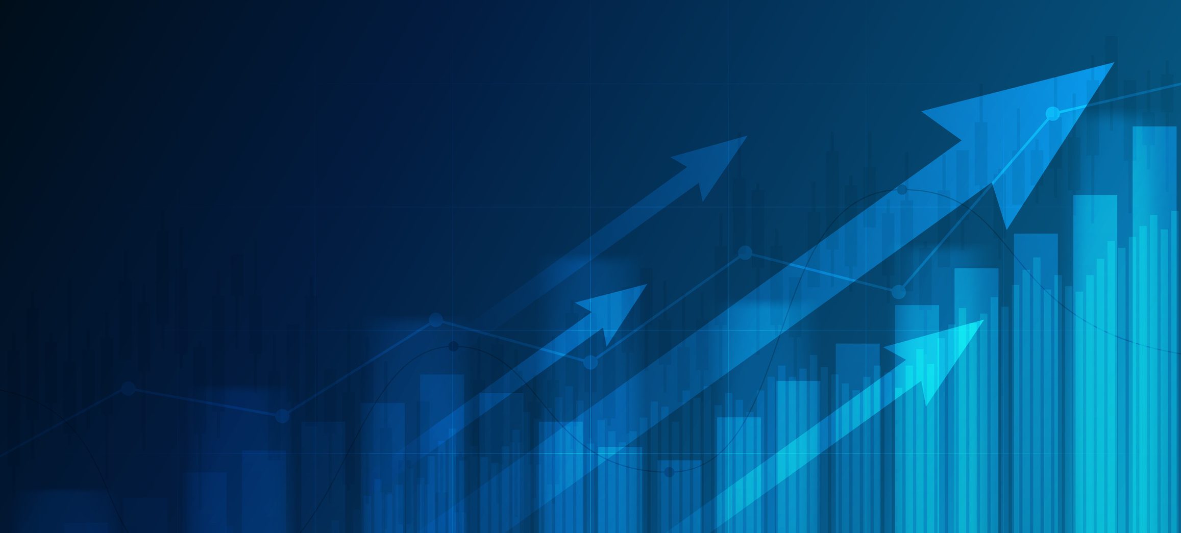 Abstract financial graph with uptrend line and arrows in stock market ...